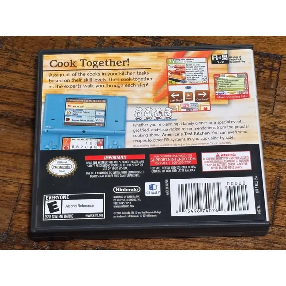 2010 Nintendo Ds Game America’s Test Kitchen Lets Get Cooking